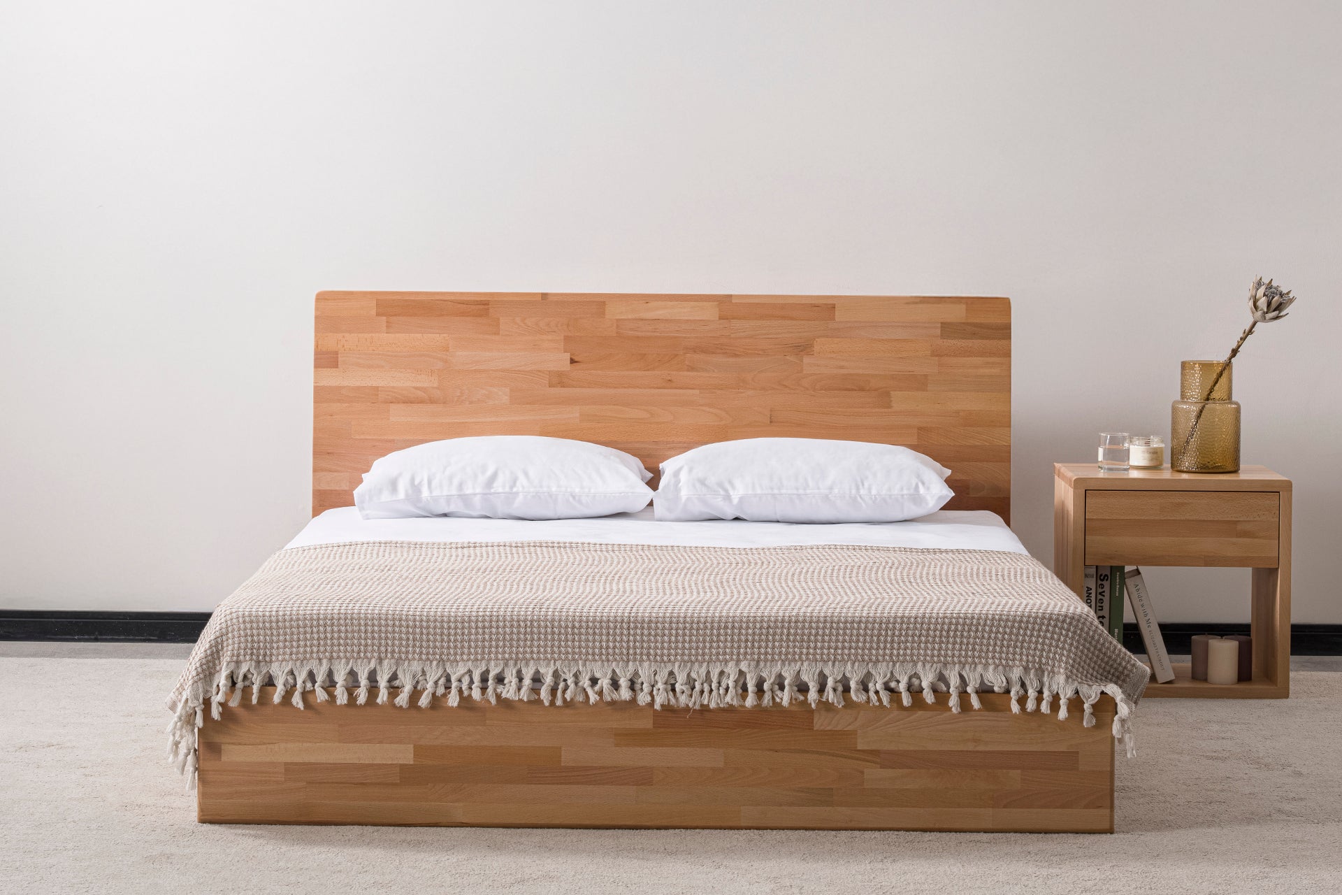 Eldr Ahşap Başlıklı Karyola, Natural