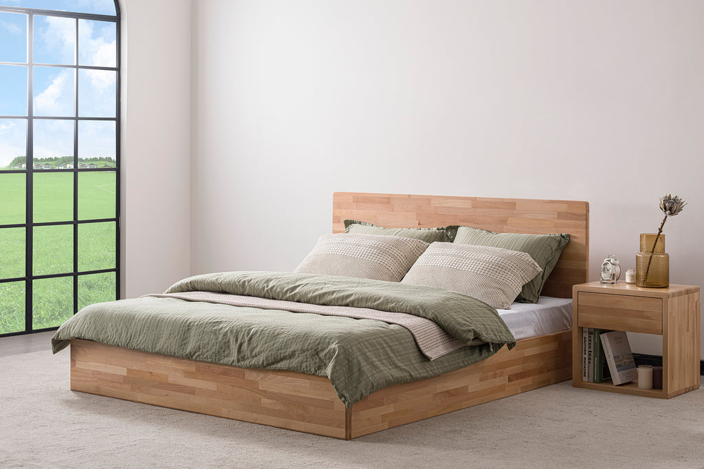 Eldr Ahşap Başlıklı Karyola, Natural
